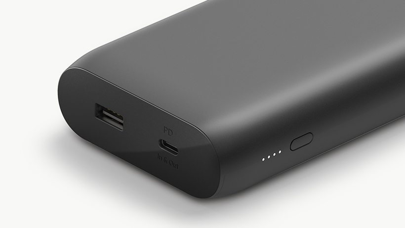 Primo piano della Batteria esterna USB-C 20K BOOST↑CHARGE