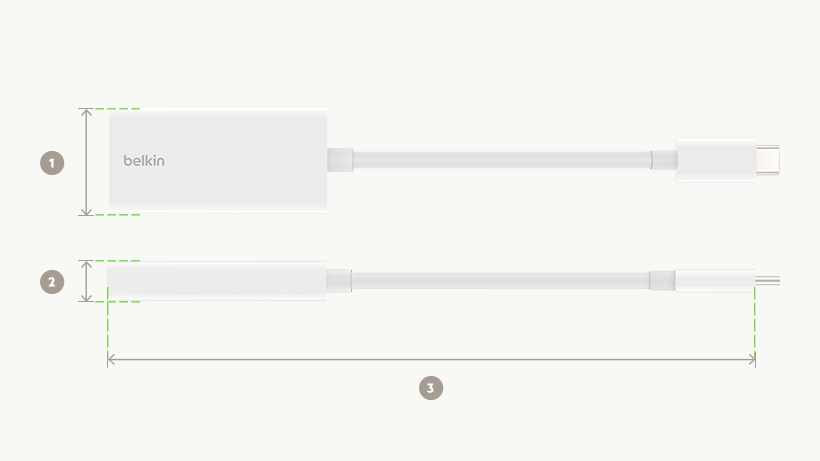 USB-C™ to HDMI® Adapter dimensions diagram