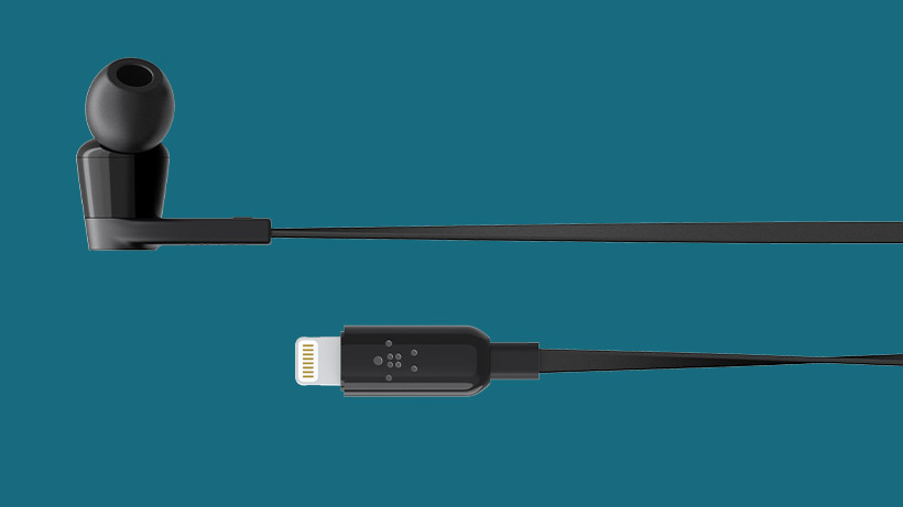 Close up of the SOUNDFORM Headphones and Lightning Connector